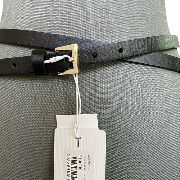 NWT Women BELT TED BAKER London ANDINA
Black Leather Double Wrap Slim Waist BELT - Picture 3 of 4